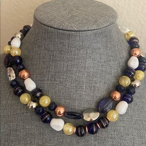 Vintage 90s KR Designs Glass & Baubles 2 Strand Necklace
